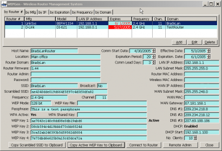 WEP key Generator Screenshot