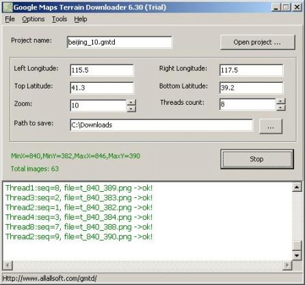 Google Maps Terrain Downloader Screenshot