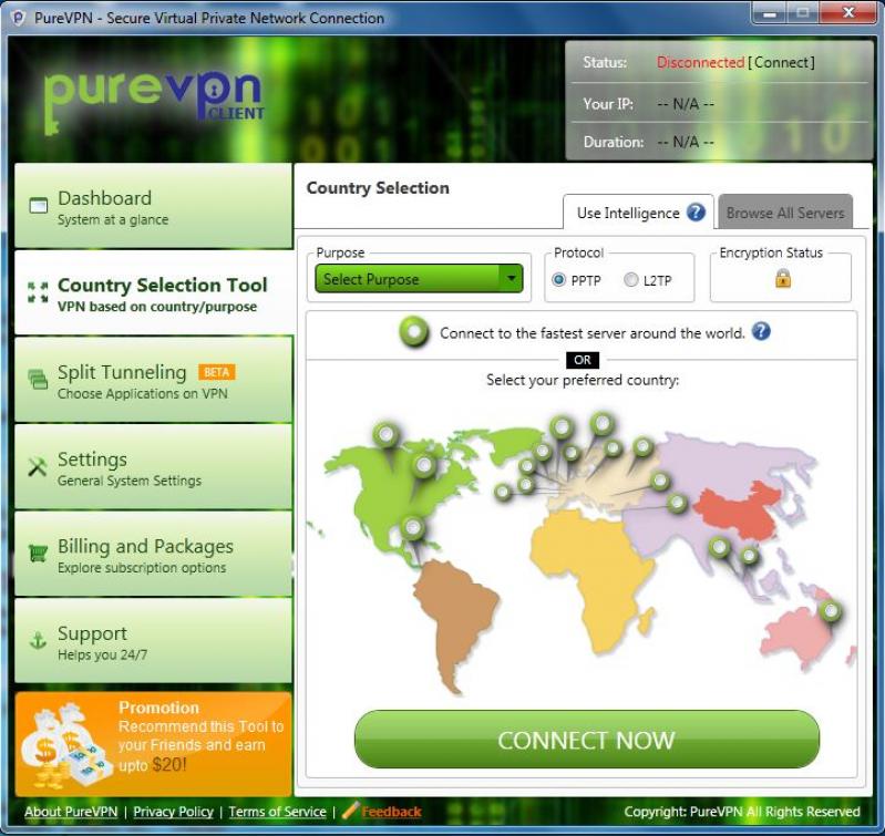 PureVPN screenshot