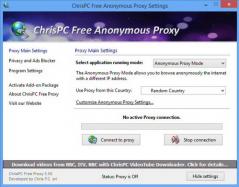 ChrisPC Free Anonymous Proxy Screenshot