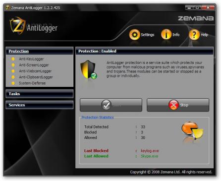 Zemana AntiLogger Screenshot