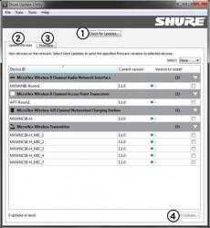 Shure Update Utility Screenshot