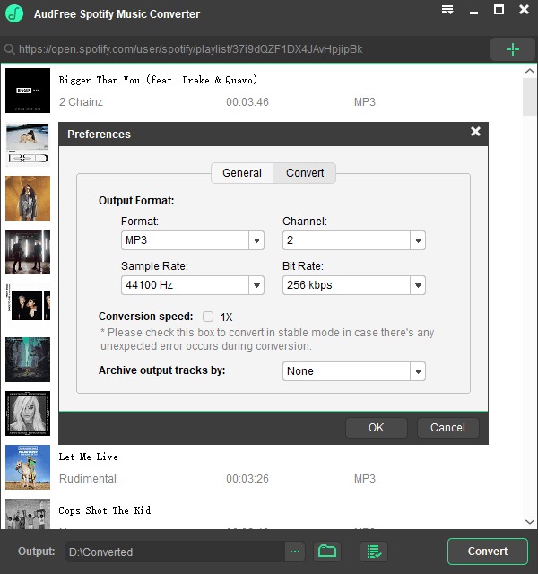 AudFree Spotify Music Converter screenshot