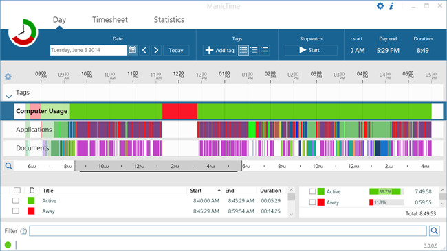 ManicTime Server screenshot