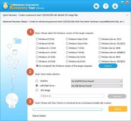 Windows Password Recovery Tool Standard Screenshot