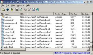 ChromeCacheView Screenshot