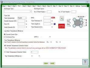 Shell and Tube Heat Exchanger Design Screenshot