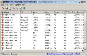 ChromeCookiesView Screenshot