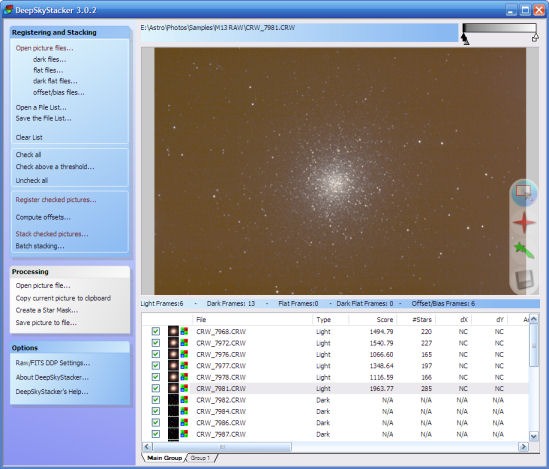 DeepSkyStacker screenshot