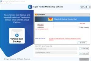 Cigati Yandex Mail Backup Software Screenshot