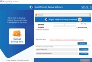 Cigati Hotmail Backup Tool Screenshot