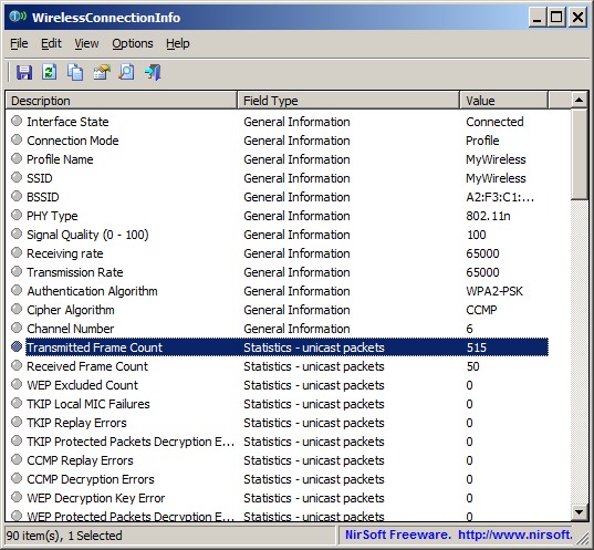 WirelessConnectionInfo screenshot