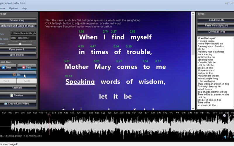 Lyric Video Creator screenshot