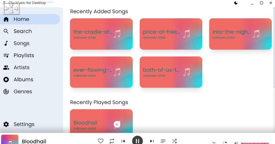 Oto Music for Desktop screenshot