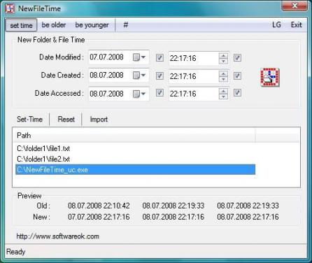 NewFileTime Screenshot