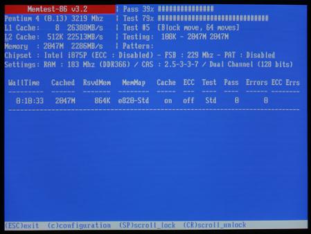 Memtest86 Screenshot