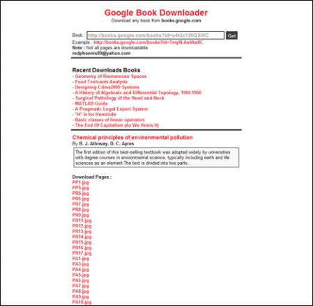 Google Book Downloader screenshot