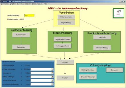 HERS-Hebammenabrechnung Screenshot