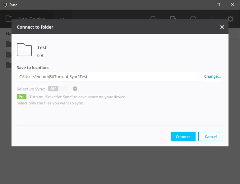 BitTorrent Sync Connect