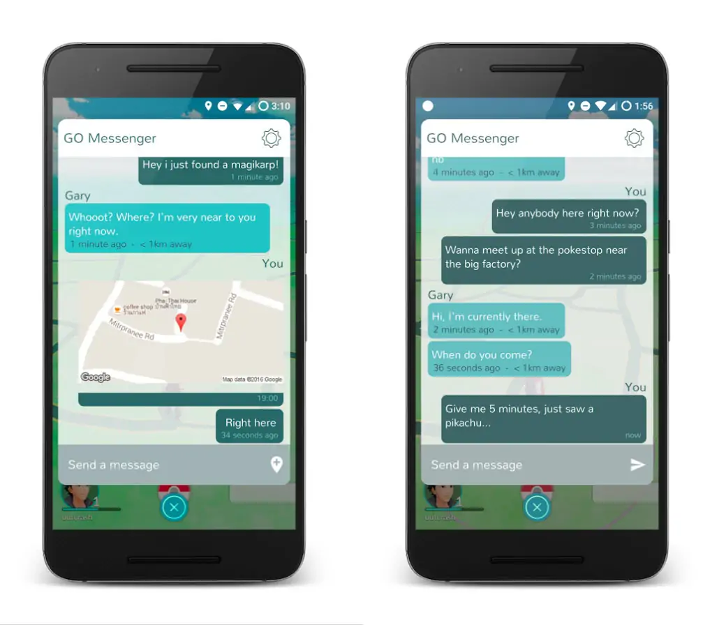 Pokemon Go messenger app