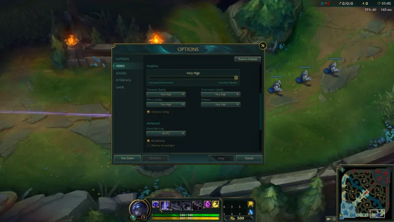 League of Legends Settings